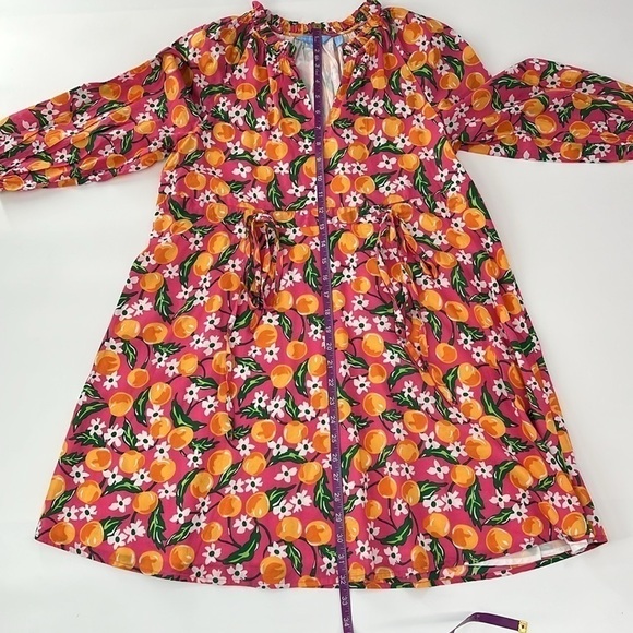Draper James Kellie Babydoll Dress Orange‎ Blossom oversized fun XS - Picture 7 of 10